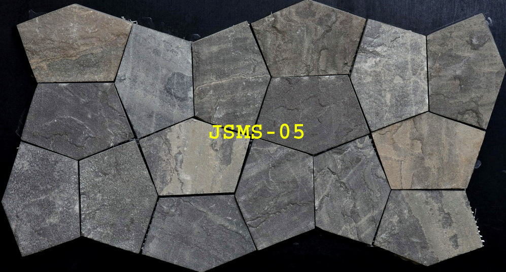 Black and Grey Sandstone mosaic tiles for Exterior or Interior Wall